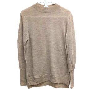 Badgley Mischka women's mock neck merino beige pullover sweater size L
